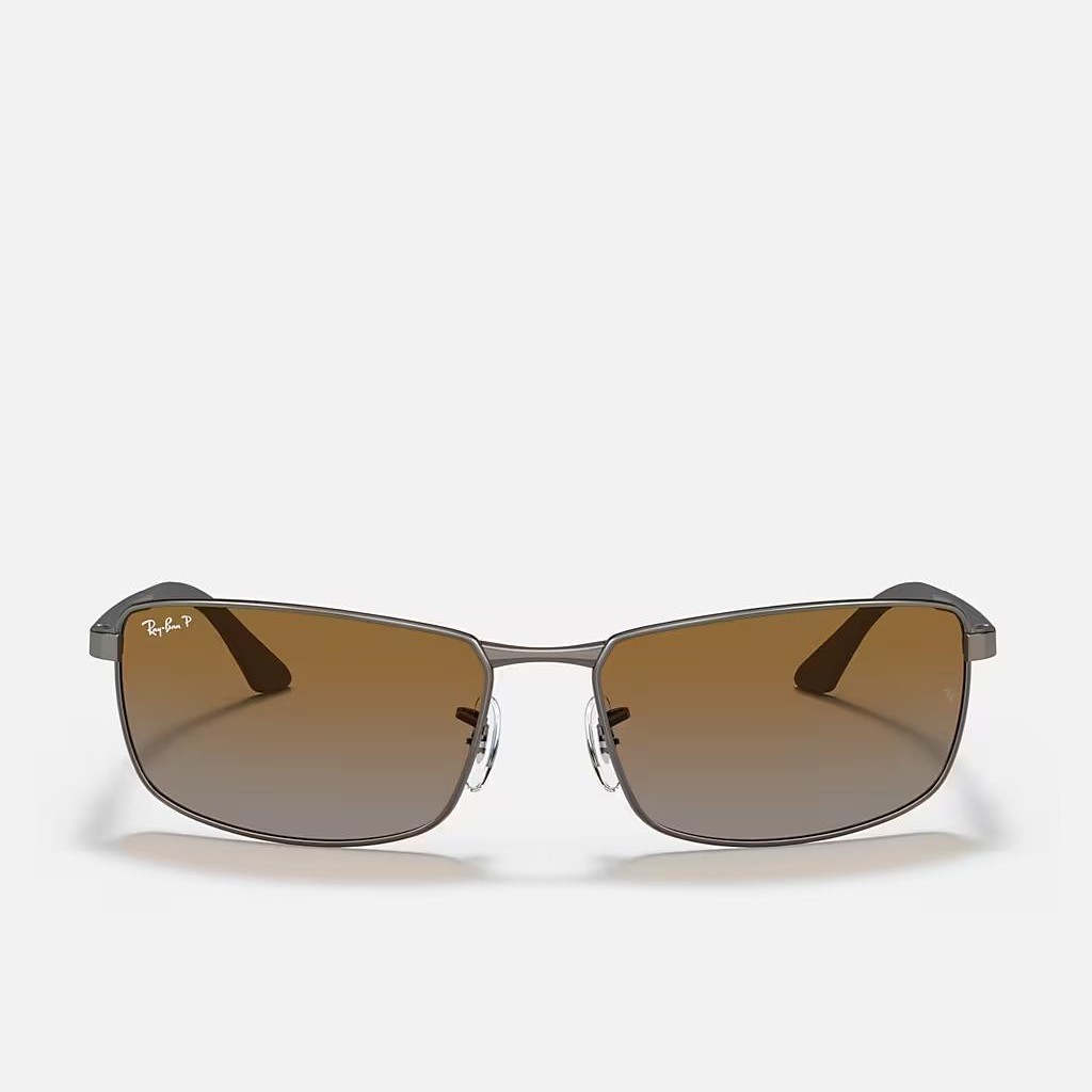 Kính Ray-Ban Rb3498 Polarized Xám Nhám Nâu