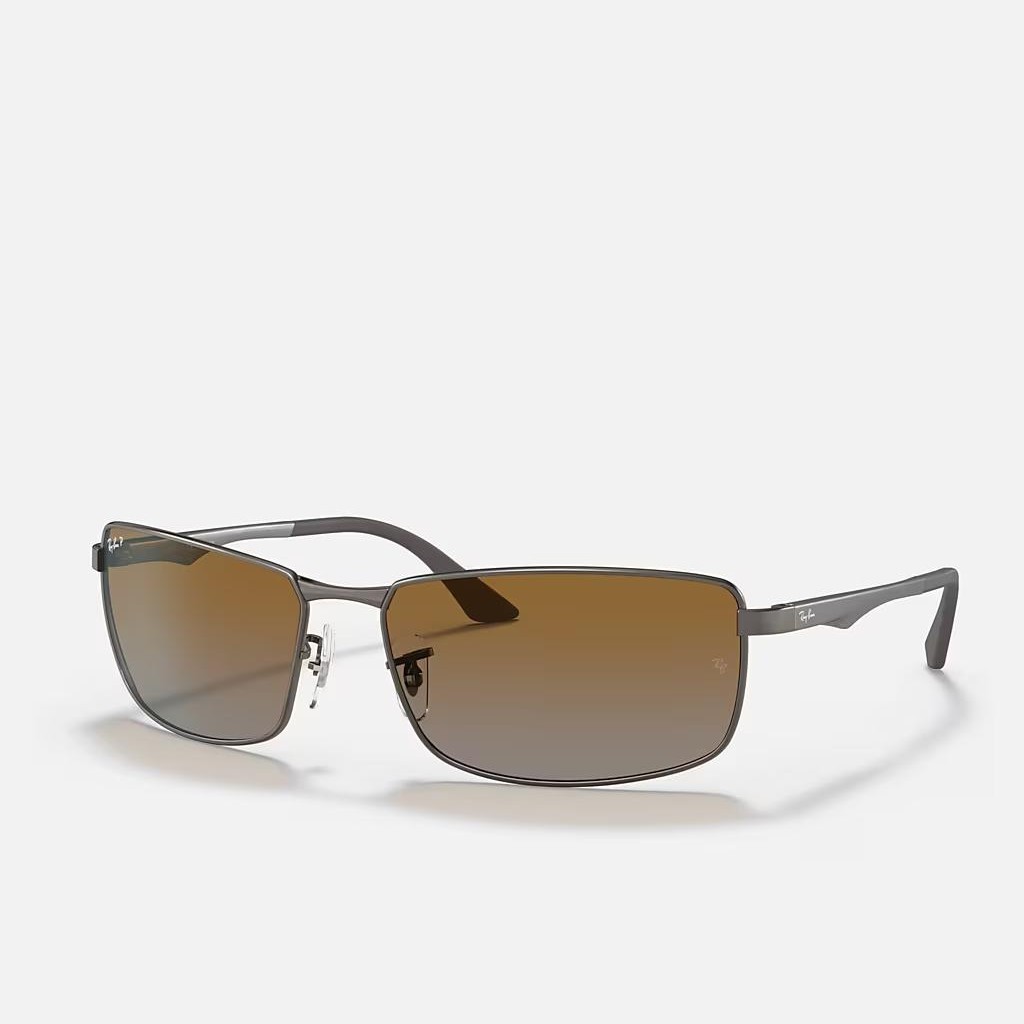 Kính Ray-Ban Rb3498 Polarized Xám Nhám Nâu