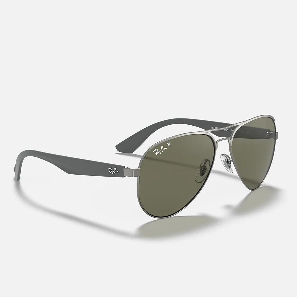 Kính Ray-Ban Rb3523 Xám Nhám Xanh Lá