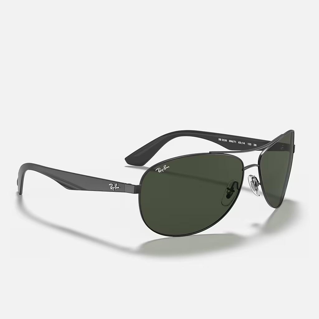 Kính Ray-Ban Rb3526 Đen Nhám Xanh Lá