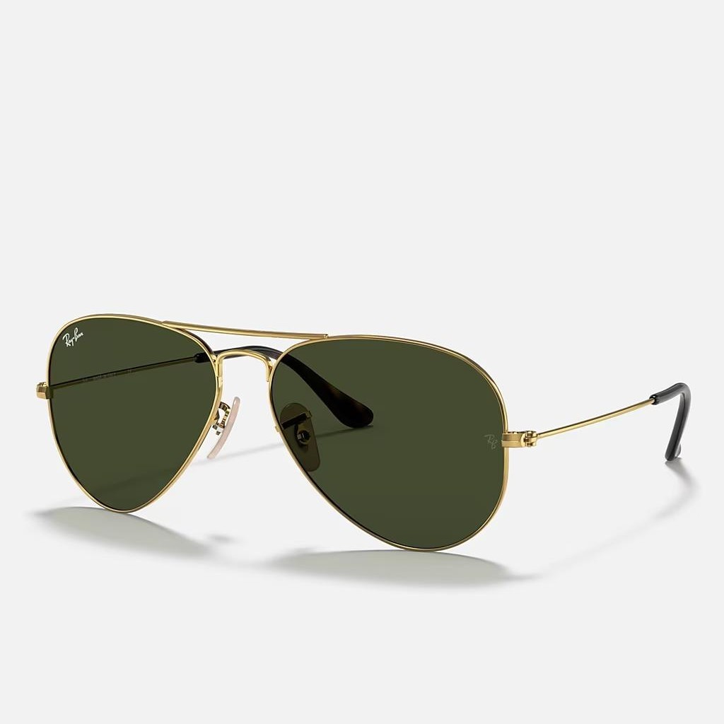 Kính Ray-Ban Aviator Havana Collection Vàng Xanh Lá