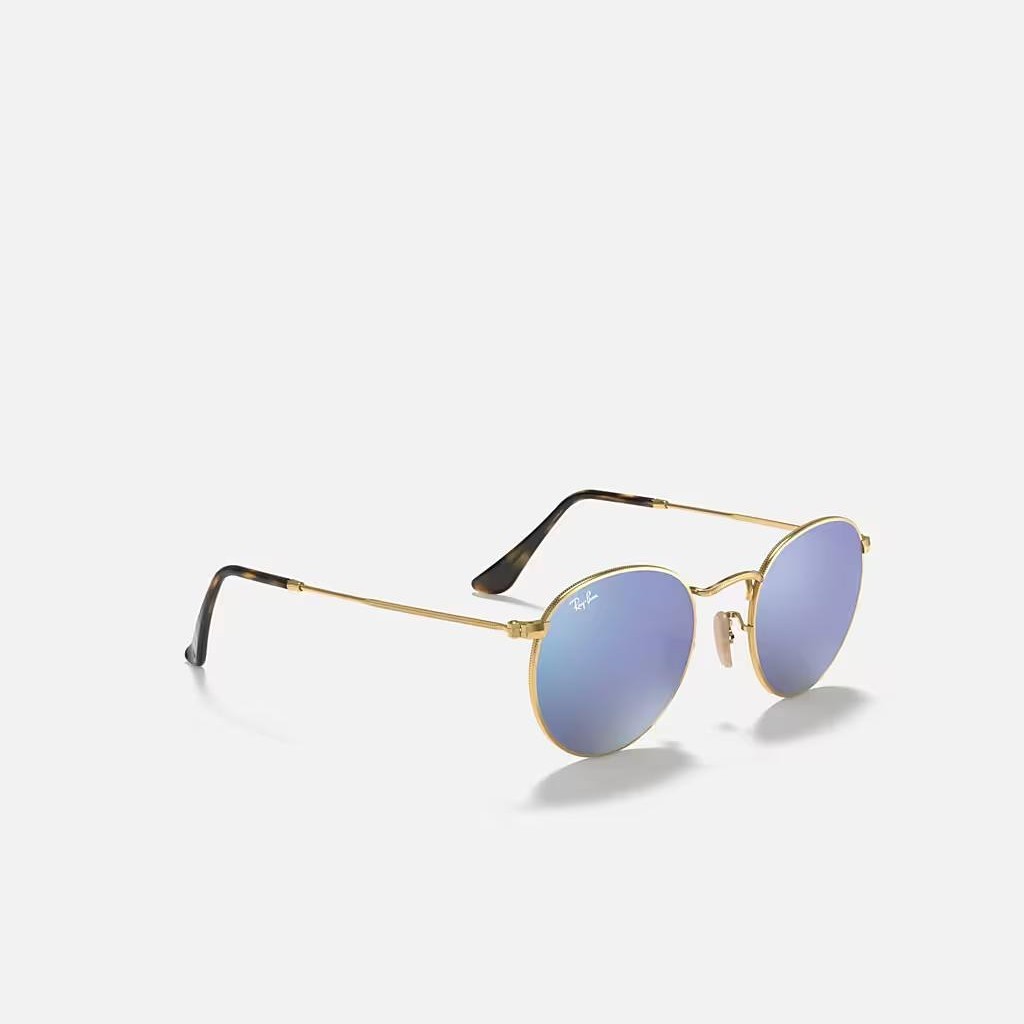 Kính Ray-Ban Round Flat Lenses Vàng Xanh Dương