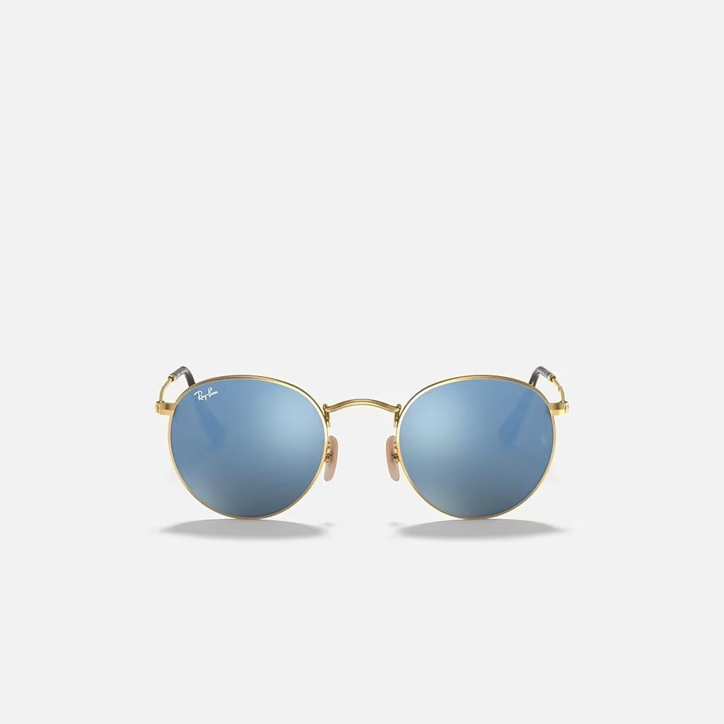 Kính Ray-Ban Round Flat Lenses Vàng Xanh Dương