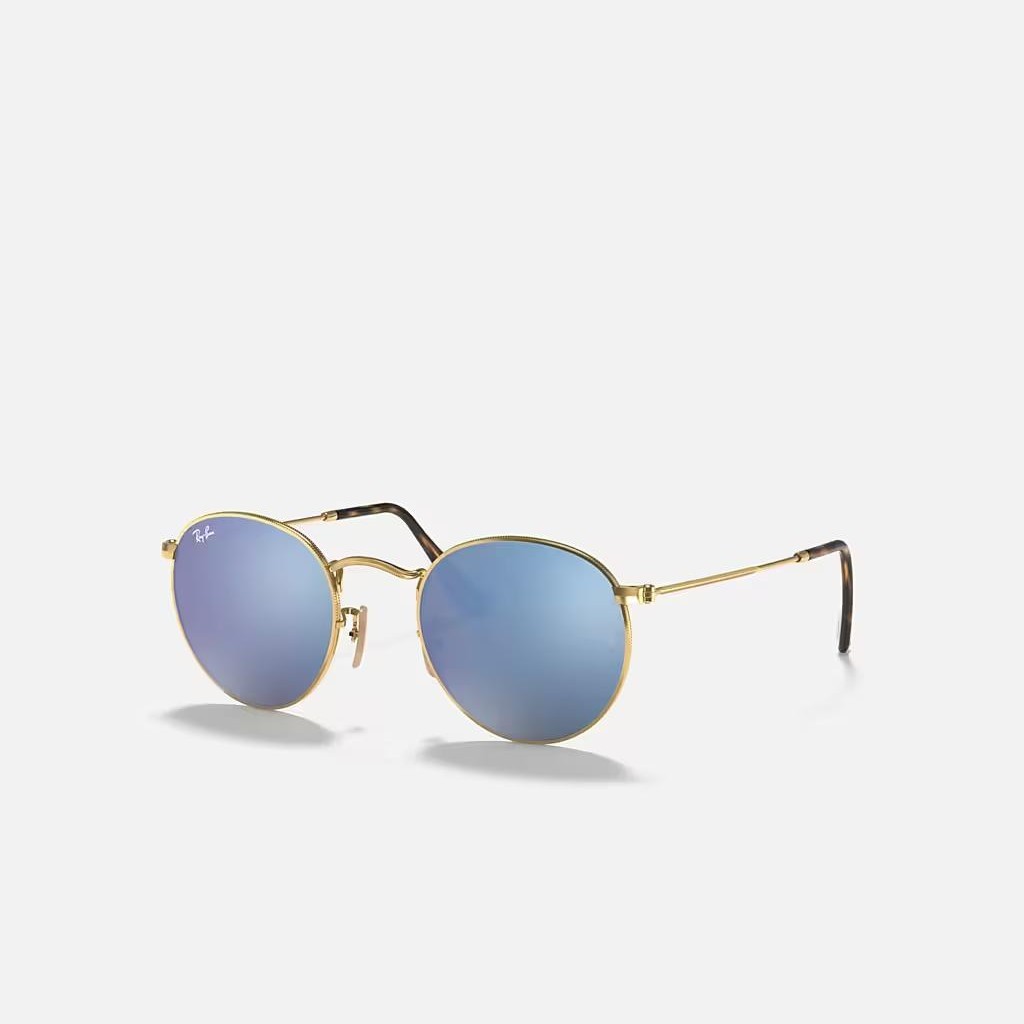 Kính Ray-Ban Round Flat Lenses Vàng Xanh Dương