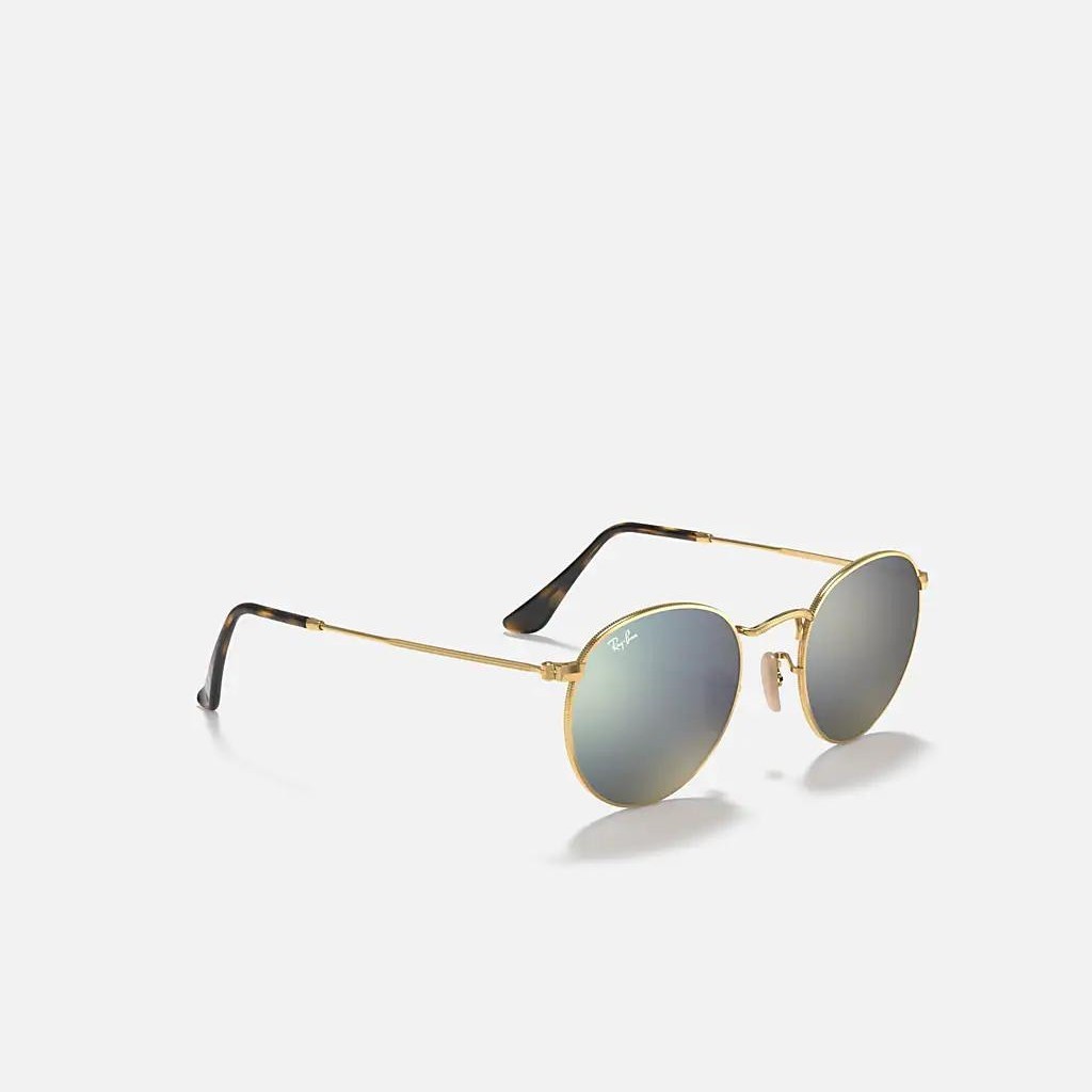 Kính Ray-Ban Round Flat Lenses Vàng Xám