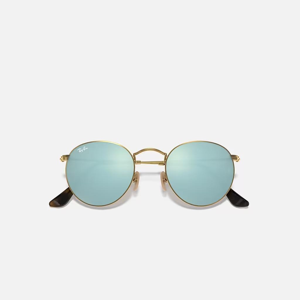 Kính Ray-Ban Round Flat Lenses Vàng Xám