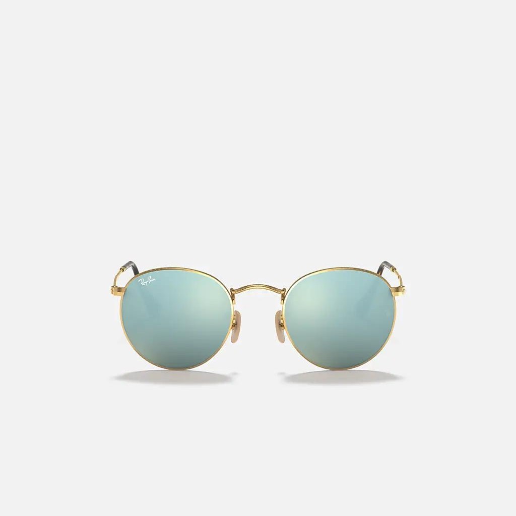 Kính Ray-Ban Round Flat Lenses Vàng Xám