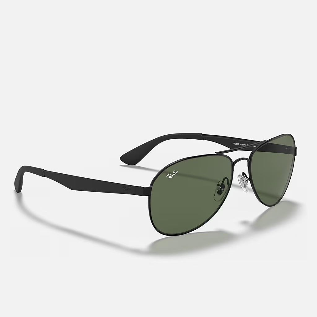 Kính Ray-Ban Rb3549 Đen Nhám Xanh Lá