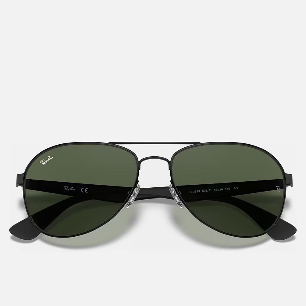 Kính Ray-Ban Rb3549 Đen Nhám Xanh Lá