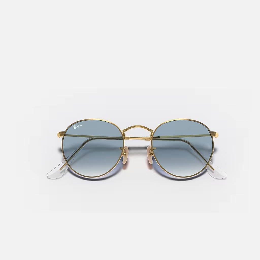 Kính Ray-Ban Round Flat Lenses Vàng Xanh Dương Sáng