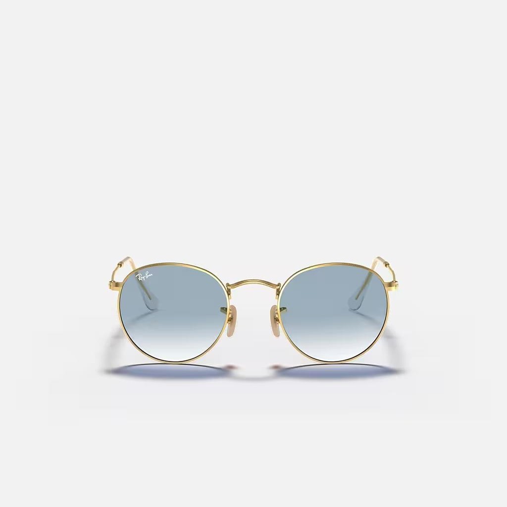 Kính Ray-Ban Round Flat Lenses Vàng Xanh Dương Sáng