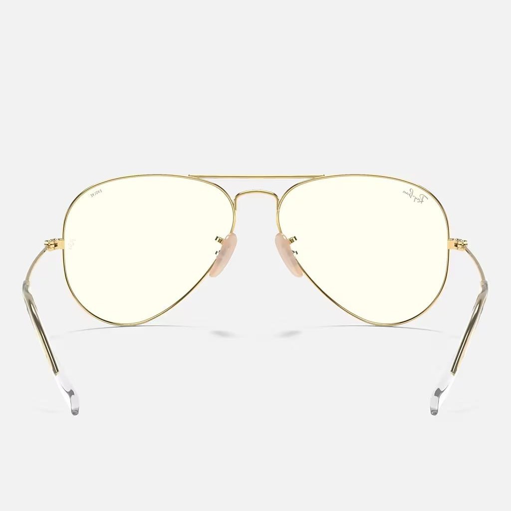 Kính Ray-Ban Aviator Clear Evolve Vàng Trong Suốt Xám