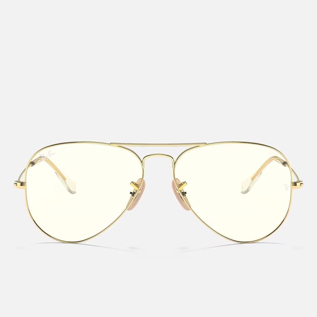 Kính Ray-Ban Aviator Clear Evolve Vàng Trong Suốt Xám