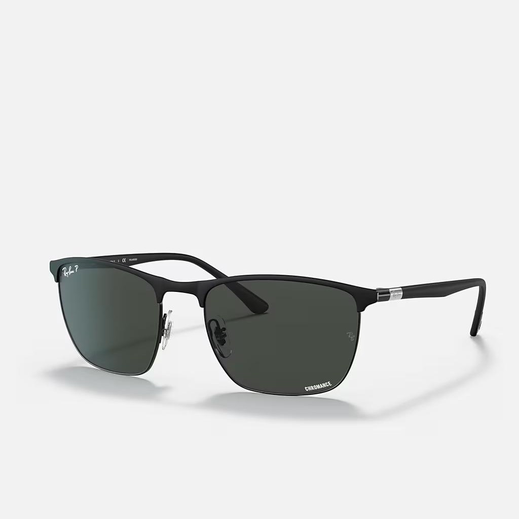 Kính Ray-Ban Rb3686 Chromance Đen Nhám Xám Đậm