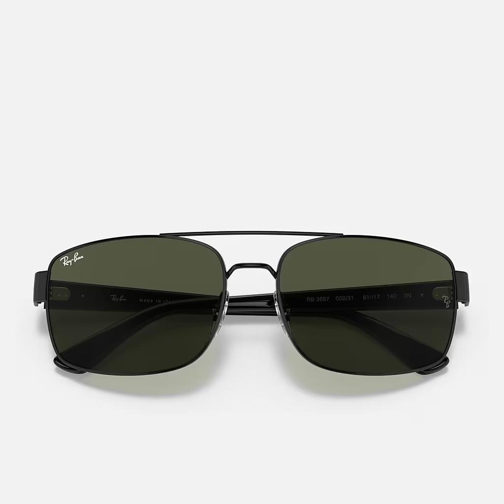 Kính Ray-Ban Rb3687 Đen Xanh Lá