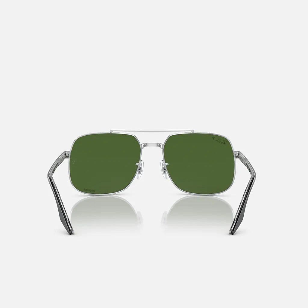 Kính Ray-Ban Rb3699 Bạc Xanh Lá Đậm