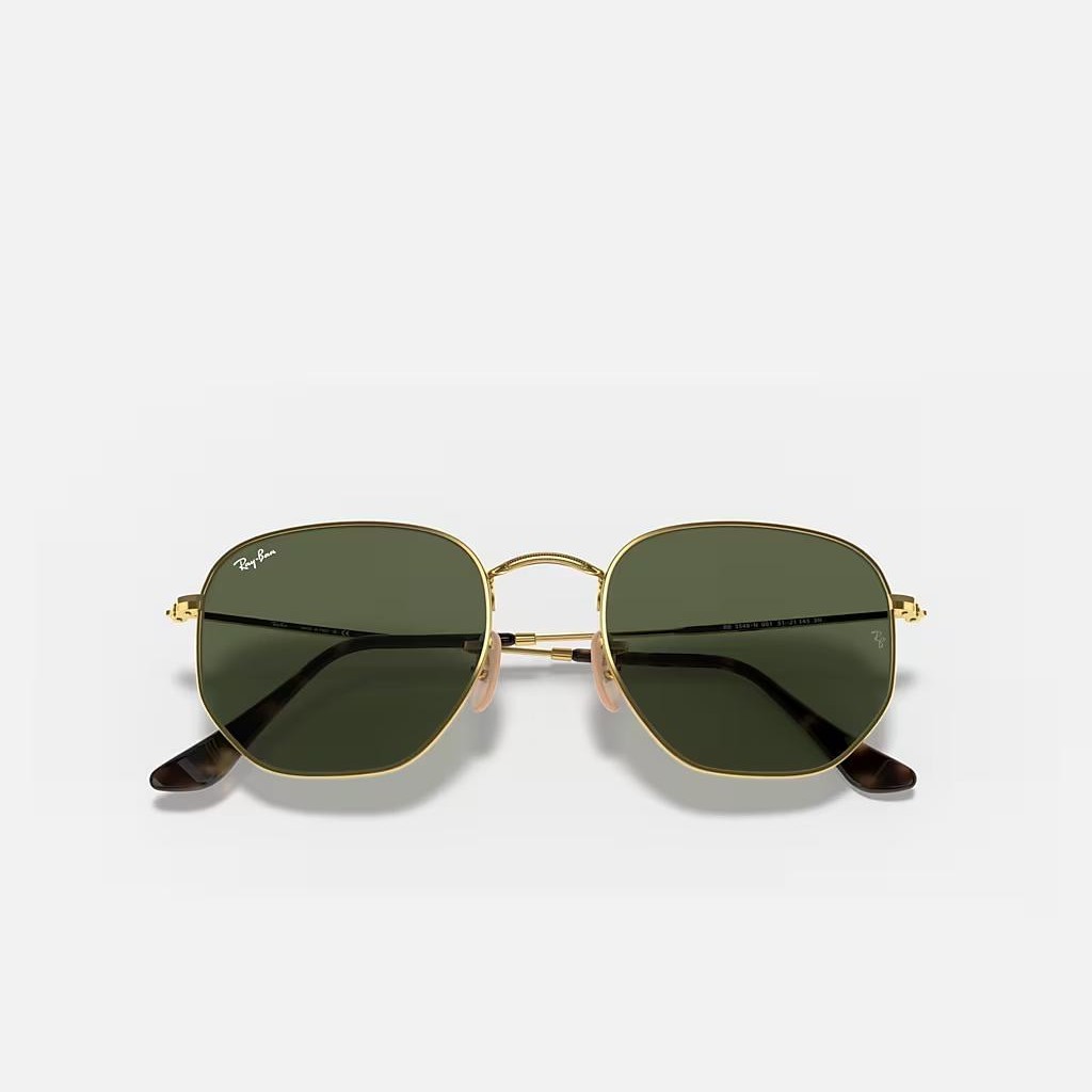 Kính Ray-Ban Hexagonal Flat Lenses Vàng Xanh Lá