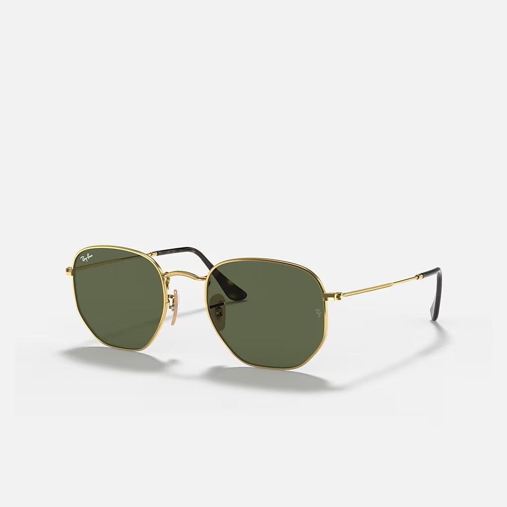 Kính Ray-Ban Hexagonal Flat Lenses Vàng Xanh Lá