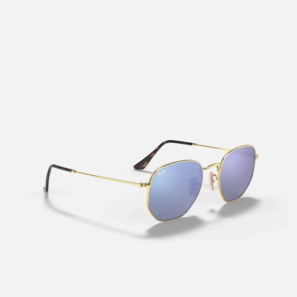 Kính Ray-Ban Hexagonal Flat Lenses Vàng Xanh Dương Sáng