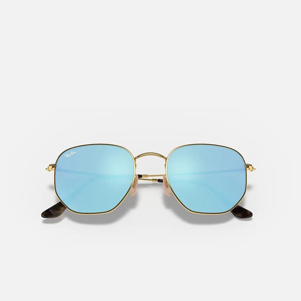 Kính Ray-Ban Hexagonal Flat Lenses Vàng Xanh Dương Sáng