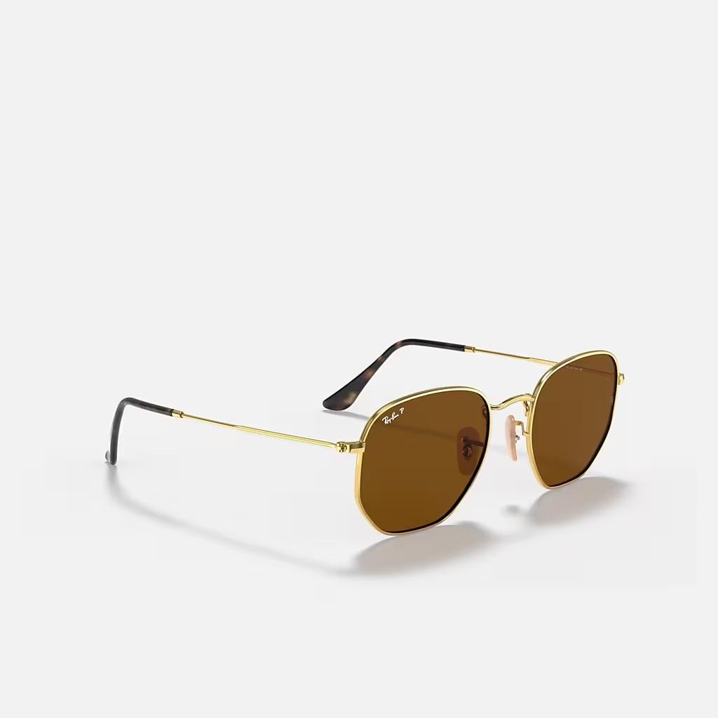 Kính Ray-Ban Hexagonal Flat Lenses Vàng Nâu