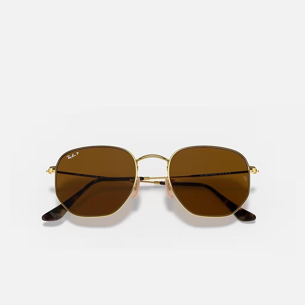 Kính Ray-Ban Hexagonal Flat Lenses Vàng Nâu