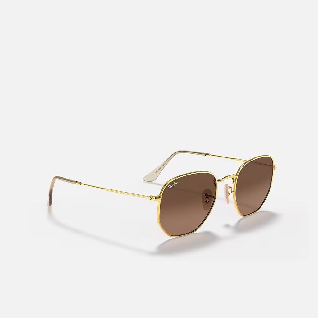 Kính Ray-Ban Hexagonal Flat Lenses Vàng Nâu