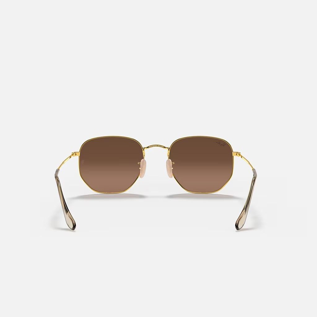 Kính Ray-Ban Hexagonal Flat Lenses Vàng Nâu