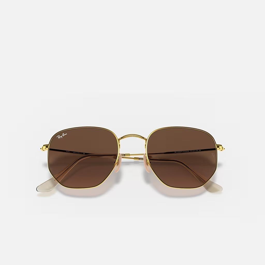 Kính Ray-Ban Hexagonal Flat Lenses Vàng Nâu