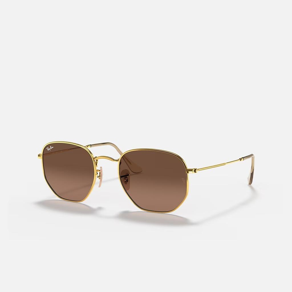 Kính Ray-Ban Hexagonal Flat Lenses Vàng Nâu