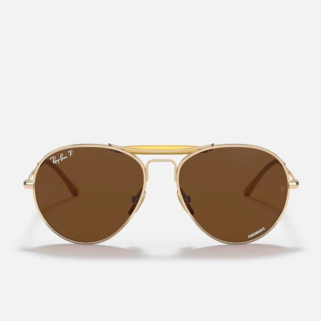 Kính Ray-Ban Rb8063 Titanium Vàng Nâu 