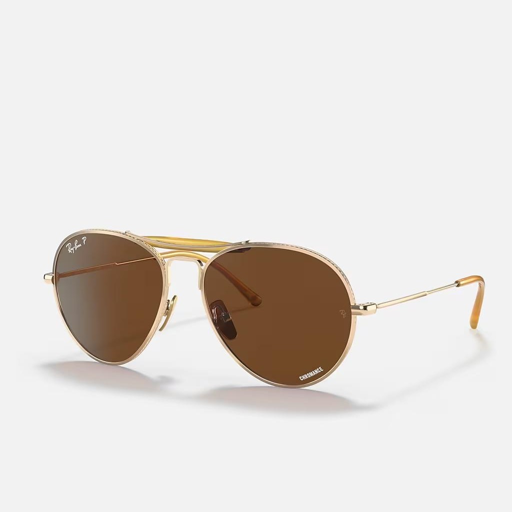 Kính Ray-Ban Rb8063 Titanium Vàng Nâu 