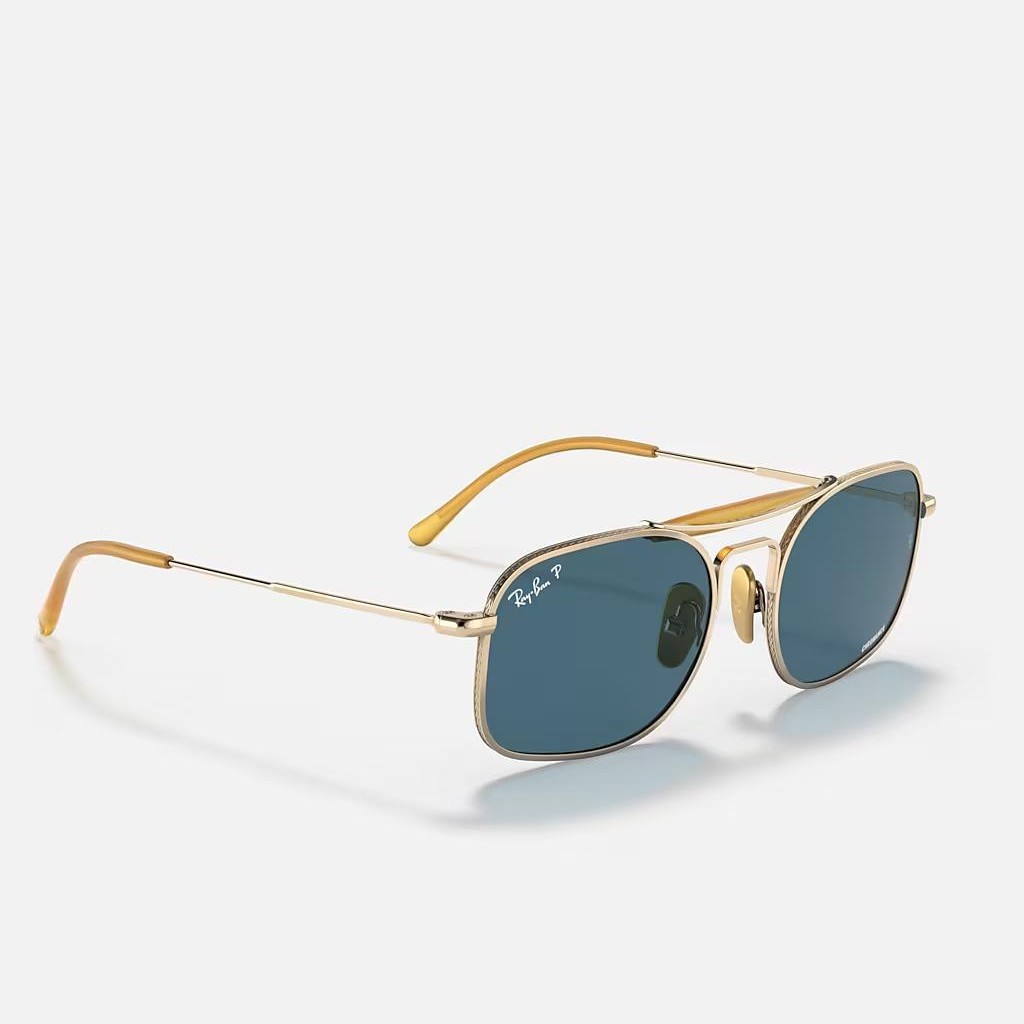 Kính Ray-Ban Rb8062 Titanium Polarized Vàng Xanh Dương