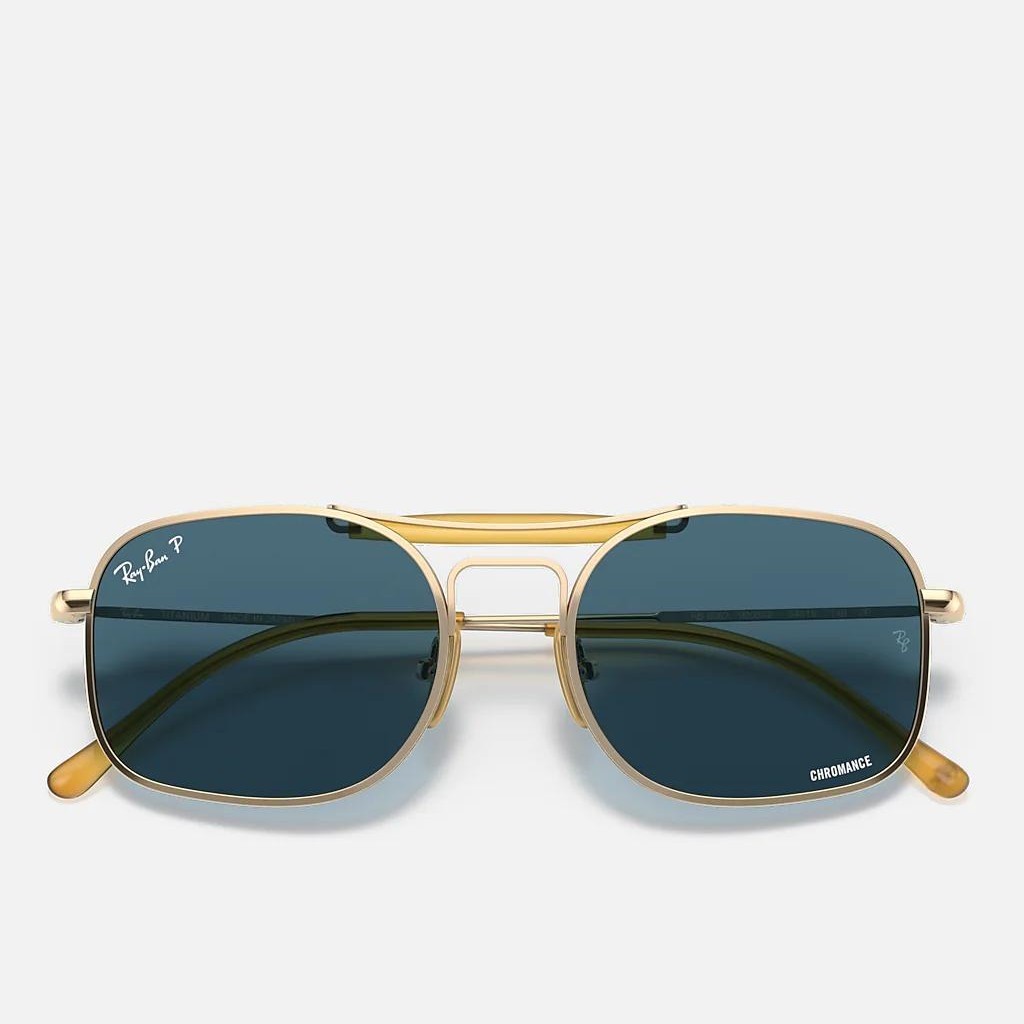 Kính Ray-Ban Rb8062 Titanium Polarized Vàng Xanh Dương