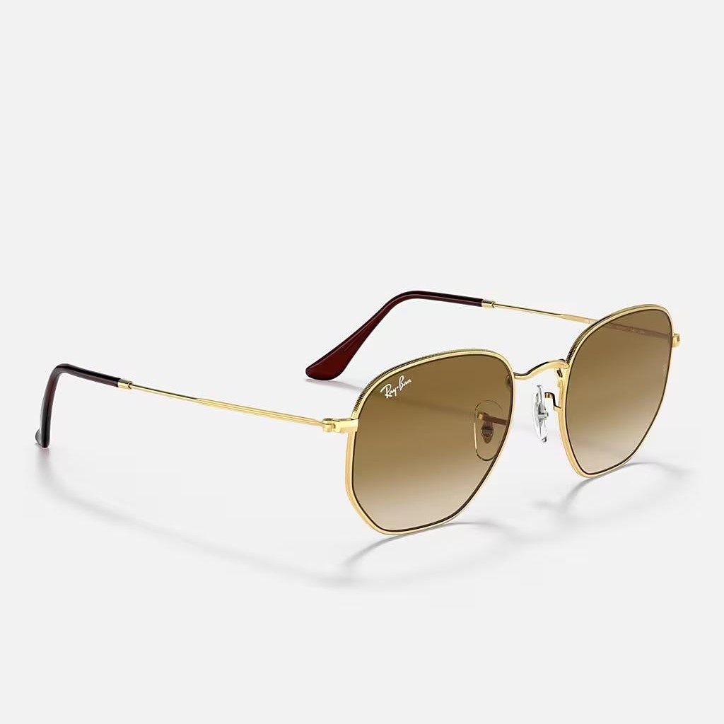 Kính Ray-Ban Hexagonal Vàng Nâu Sáng