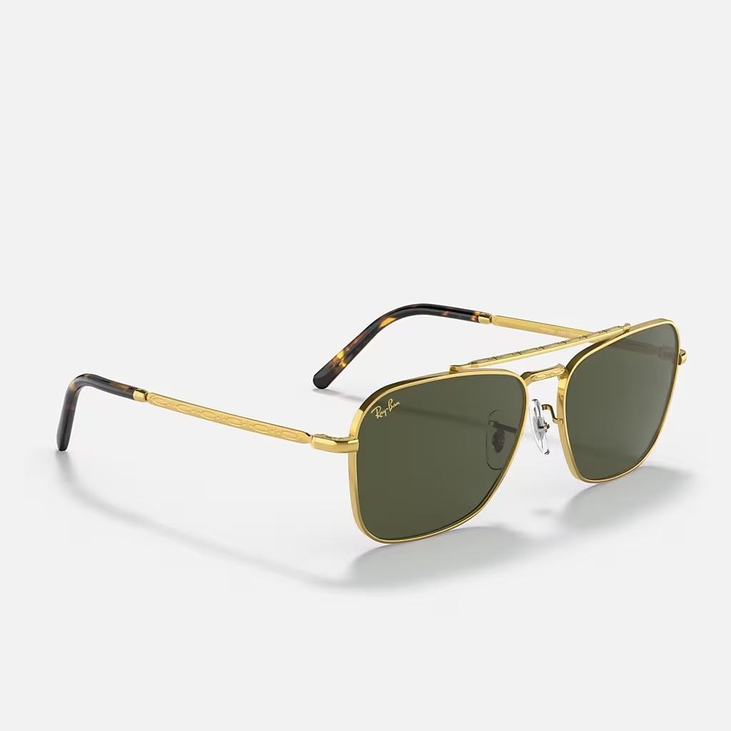 Kính Ray-Ban New Caravan Vàng Xanh Lá