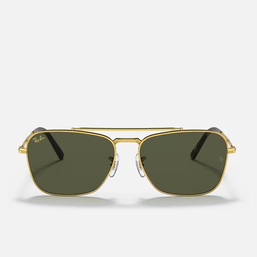 Kính Ray-Ban New Caravan Vàng Xanh Lá