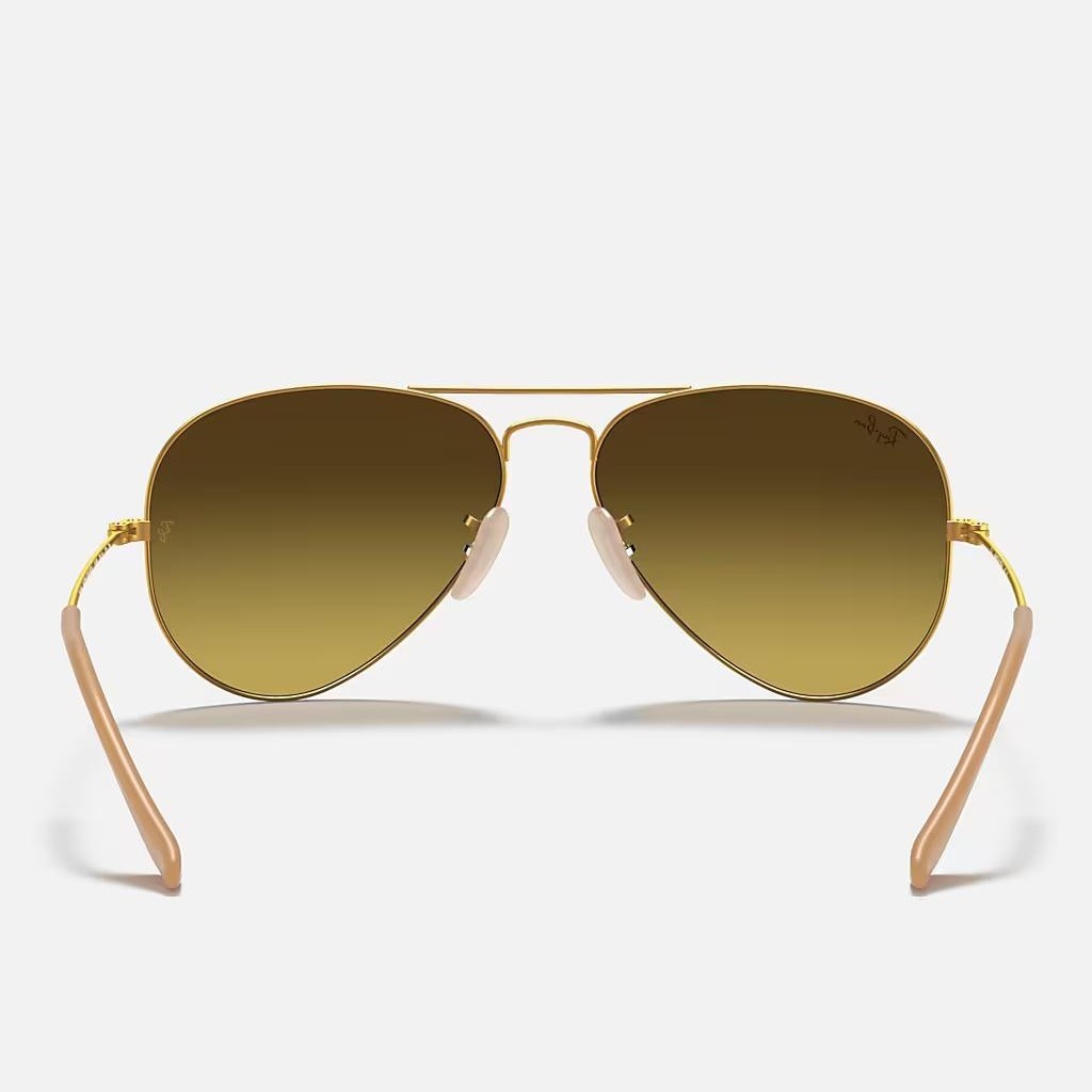 Kính Ray-Ban Aviator Gradient Vàng Nhám Nâu Đậm