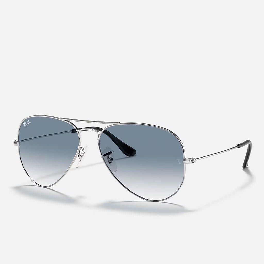 Kính Ray-Ban Aviator Gradient Bạc Xanh Dương Sáng