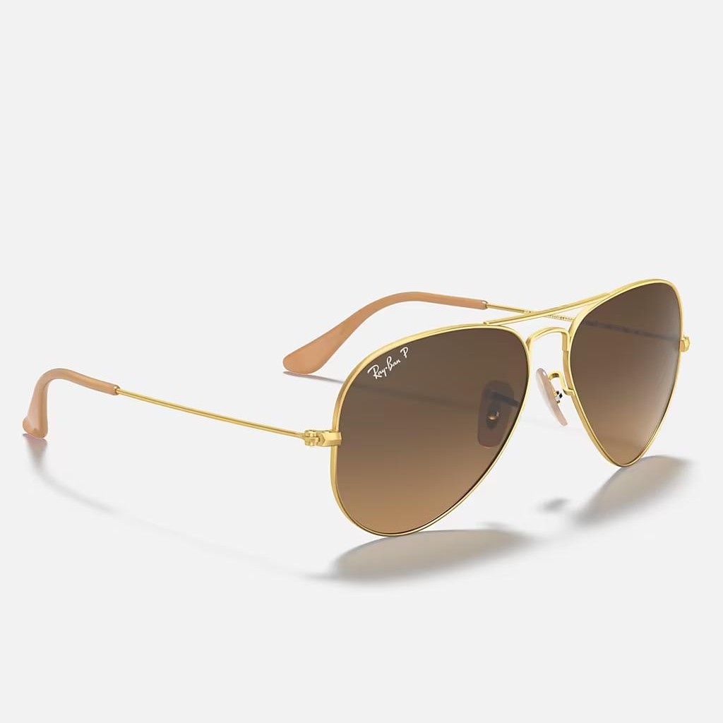 Kính Ray-Ban Aviator Gradient Vàng Nhám Nâu