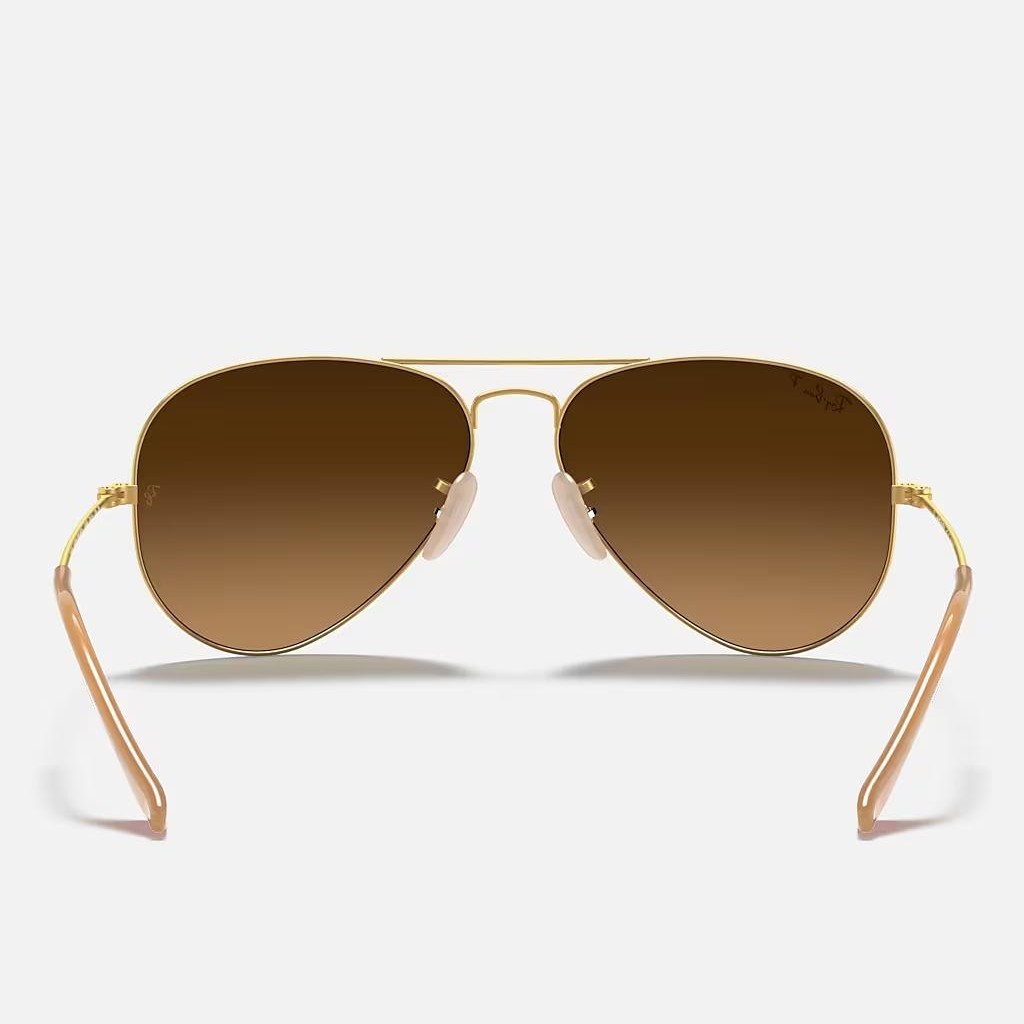 Kính Ray-Ban Aviator Gradient Vàng Nhám Nâu