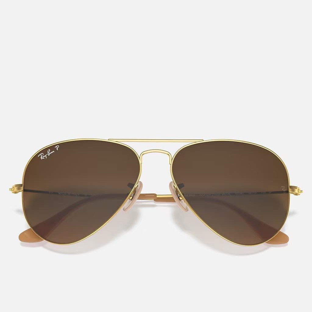 Kính Ray-Ban Aviator Gradient Vàng Nhám Nâu