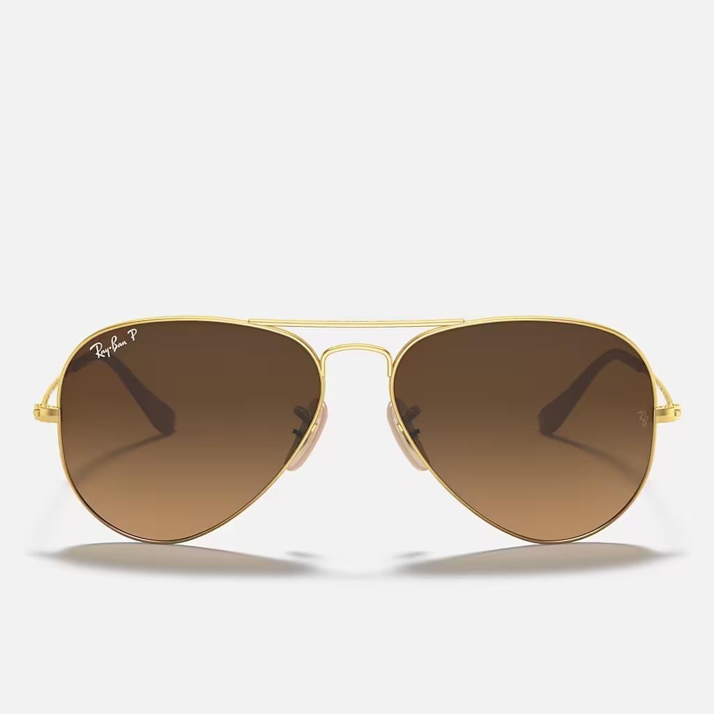 Kính Ray-Ban Aviator Gradient Vàng Nhám Nâu