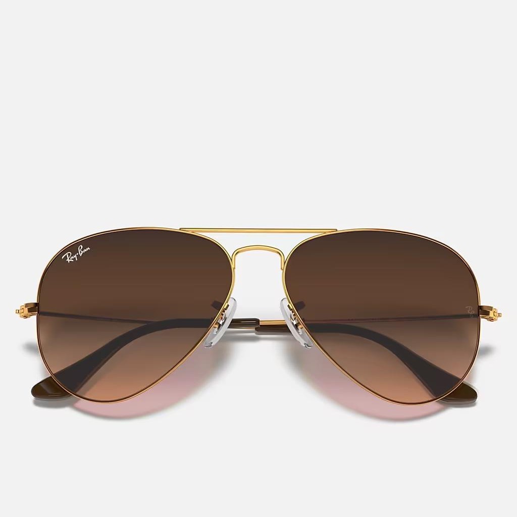 Kính Ray-Ban Aviator Gradient Nâu Hồng