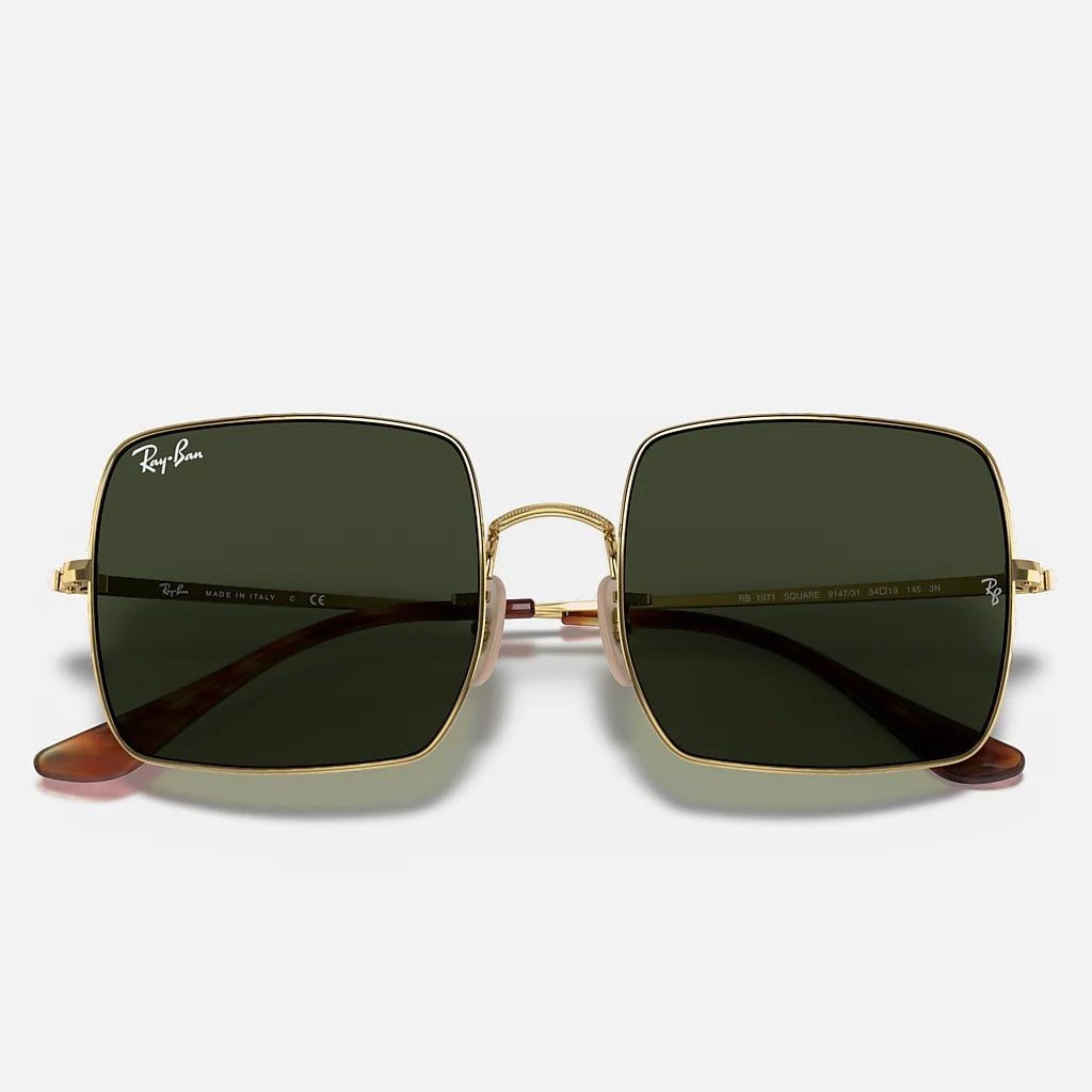 Kính Ray-Ban Square 1971 Classic Vàng Xanh Lá