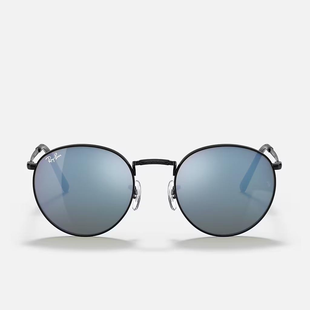 Kính Ray-Ban New Round Đen Xanh Dương