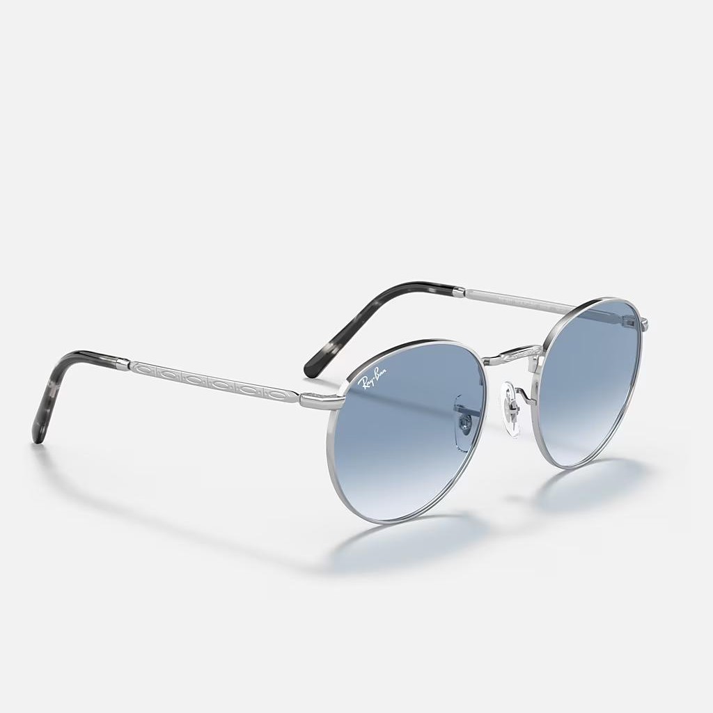 Kính Ray-Ban New Round Bạc Xanh Dương