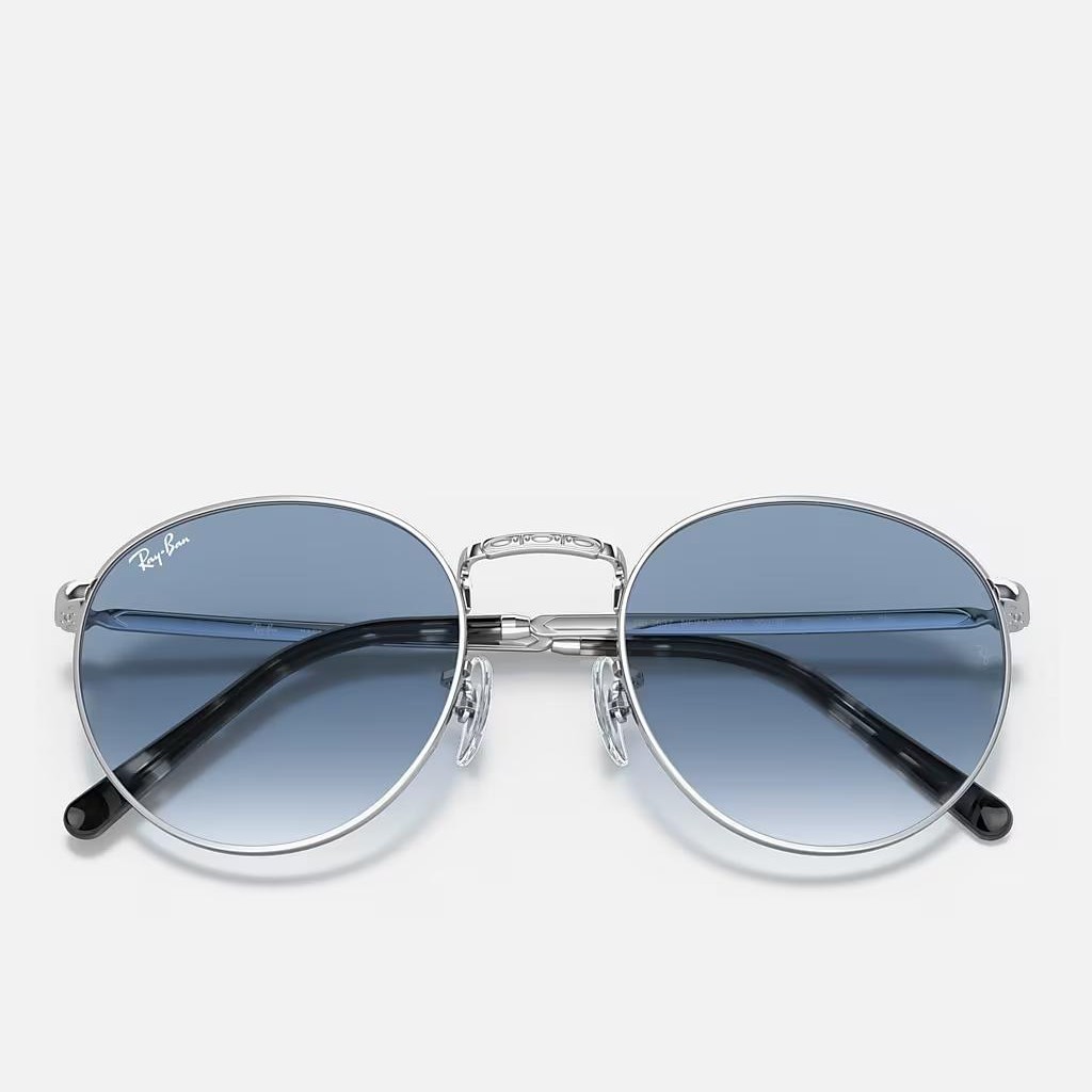 Kính Ray-Ban New Round Bạc Xanh Dương