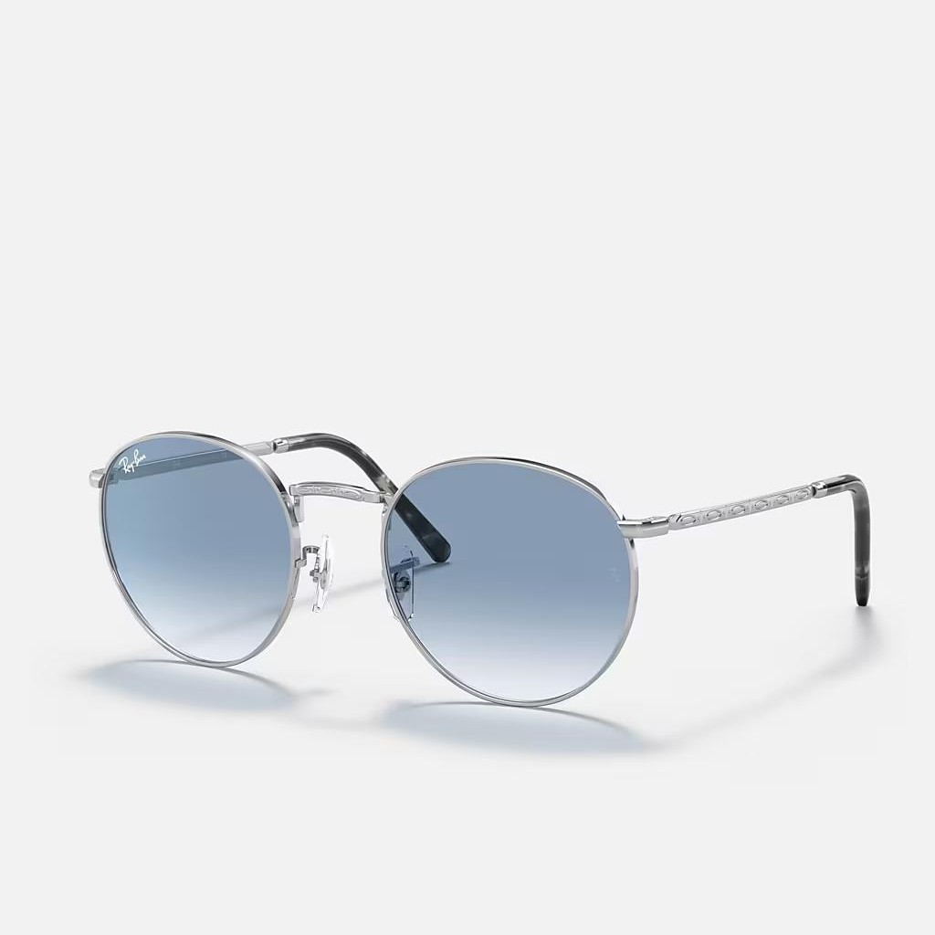 Kính Ray-Ban New Round Bạc Xanh Dương