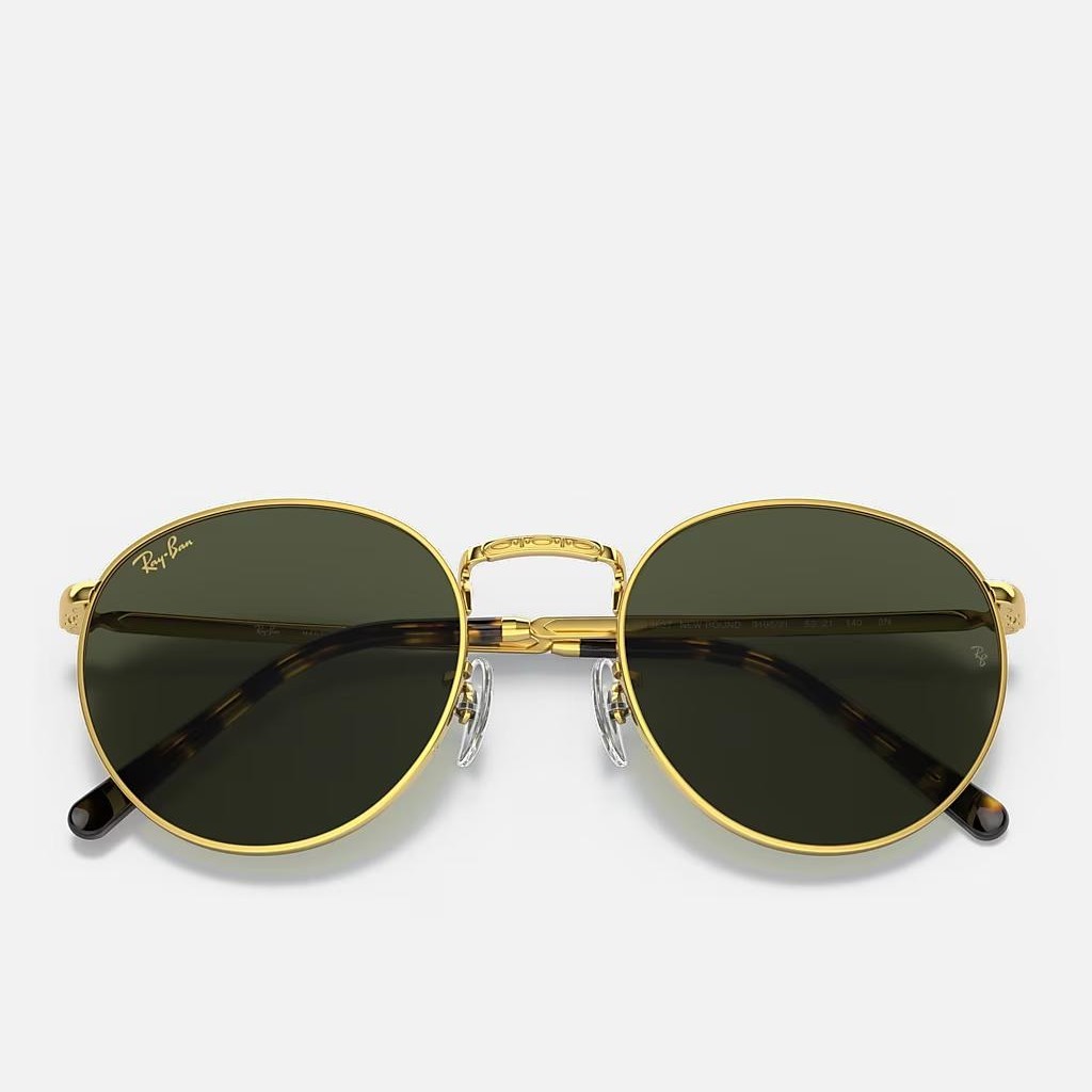 Kính Ray-Ban New Round Vàng Xanh Lá